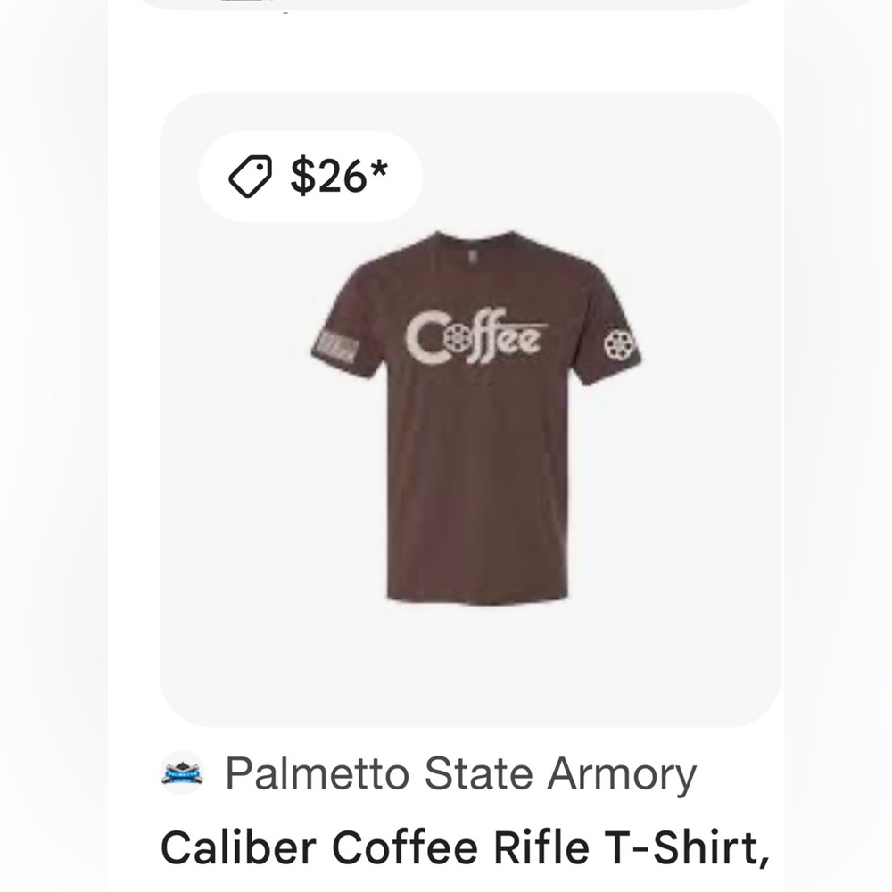 CALIBER COFFEE RIFLE T-SHIRT, BROW - Picture 6 of 6